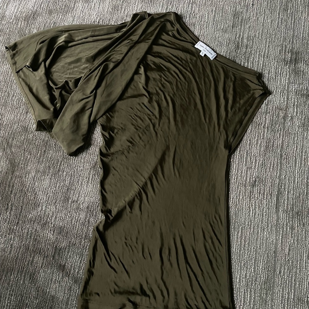 Anne Fontaine Asymmetrical Green Sleeveless Top